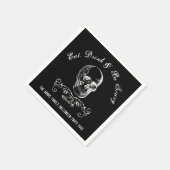 Zwart-witte schedel gepersonaliseerde Halloween Pa Servet (Hoek)