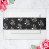 Zwart-witte schedel Gotische bruiloft uitnodiging Uitnodigingen Wikkel