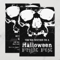 Zwart & Witte Schedel Grungy Halloween Angst Feest