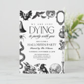  zwart-witte schedel Halloween Kaart (Staand voorkant)