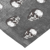 Zwart-witte schedel Halloween Lange Tafelloper (Hoek)