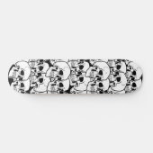 Zwart-witte schedel persoonlijk skateboard (Horizontaal)