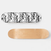 Zwart-witte schedel persoonlijk skateboard (Horizontaal)