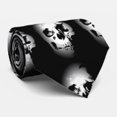 Zwart-witte schedel Stropdas (Opgerold)