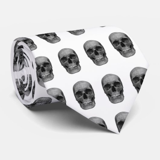 Zwart-witte schedel stropdassen (Opgerold)