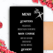 Zwart-witte schedel Tattoo bruiloft Menu