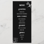 Zwart-witte schedel Tattoo bruiloft Menu (Voorkant)