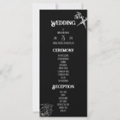 Zwart-witte schedel Tattoo bruiloft programma (Voorkant)