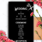 Zwart-witte schedel Tattoo bruiloft programma