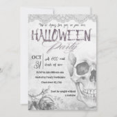  zwart-witte schedel volwassen Halloween Kaart (Voorkant)