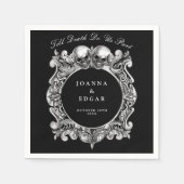 Zwart-witte schedels Gotische bruiloft Servet (Voorkant)