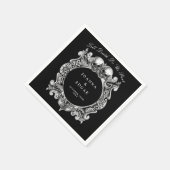 Zwart-witte schedels Gotische bruiloft Servet (Hoek)