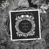 Zwart-witte schedels Gotische bruiloft Servet