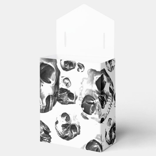 Zwart & Witte Schedels Skelet Schedel Kunst Patroo Bedankdoosjes (Geopend)