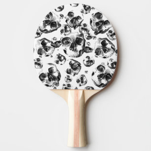 Zwart & Witte Schedels Skelet Schedel Kunst Patroo Tafeltennisbatje