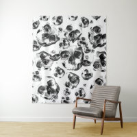 Zwart & Witte Schedels Skelet Schedel Kunst Patroo