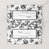 Zwart-witte schedels Skelet Schedel Tafelnummer Plaatskaartje (Buitenkant ongevouwen)