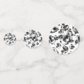 Zwart & Witte Schedels Skelet Skull Feestje Confetti (Voorkanten)