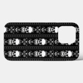 Zwart-witte schedelstrepen Case-Mate iPhone case (Achterkant (horizontaal))