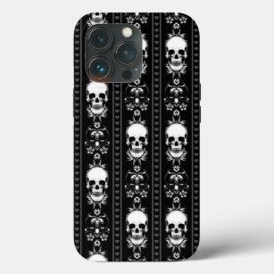 Zwart-witte schedelstrepen Case-Mate iPhone case