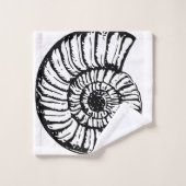 Zwart-witte schelp bad handdoek (Wasdoekje)