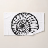 Zwart-witte schelp bad handdoek (Handdoek)