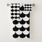 Zwart-witte schelp bad handdoek (Insitu)