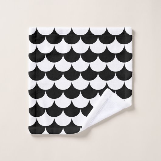 Zwart-witte schelp bad handdoek (Wasdoekje)
