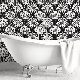 Zwart-Witte Schelp Behang