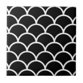 Zwart-witte schelp tegeltje (Voorkant)