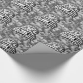 Zwart Witte Scheve Toren van Pisa Italië Cadeaupapier (Hoek)