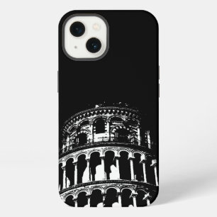Zwart Witte Scheve Toren van Pisa Italië iPhone 13 Hoesje