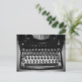 Zwart-witte Schrijfmachine Briefkaart (Staand voorkant)