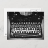 Zwart-witte Schrijfmachine Briefkaart (Voorkant / Achterkant)
