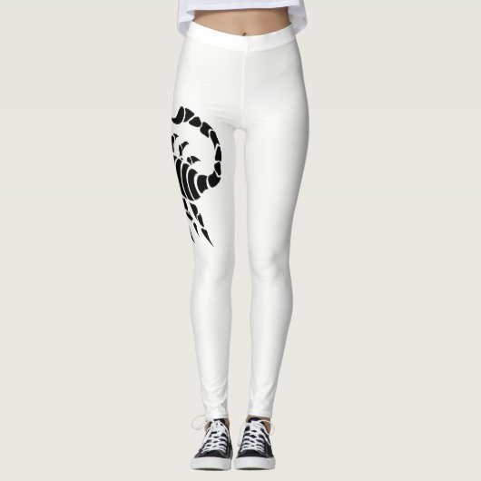Zwart-witte Scorpio, aangepaste Leggings (Voorkant)