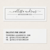 Zwart witte Script Border Earring Display Kaart (Voorkant /achterkant)