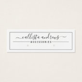 Zwart witte Script Border Earring Display Kaart (Voorkant)