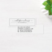 Zwart witte Script Border Earring Display Kaart (Bureau)