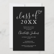Zwart Witte Script Klasse Hart Afsluitingsfeest