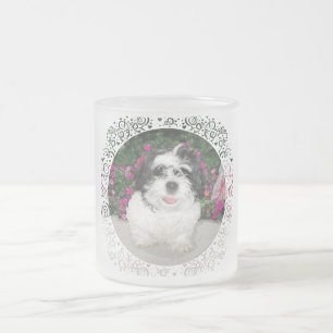 Zwart & Witte Shih Tzu Puppy Reddingshond Matglas Koffiemok