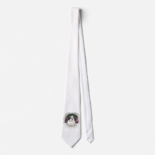 Zwart & Witte Shih Tzu Puppy Reddingshond Stropdas