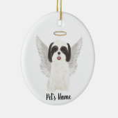 Zwart & Witte Shih Tzu Sympathie Herdenking Keramisch Ornament (Rechts)