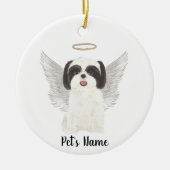 Zwart & Witte Shih Tzu Sympathie Herdenking Keramisch Ornament (Voorkant)