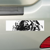 Zwart & Witte Siberische Tijger Bumpersticker (Op auto)
