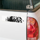 Zwart & Witte Siberische Tijger Bumpersticker (Op Truck)