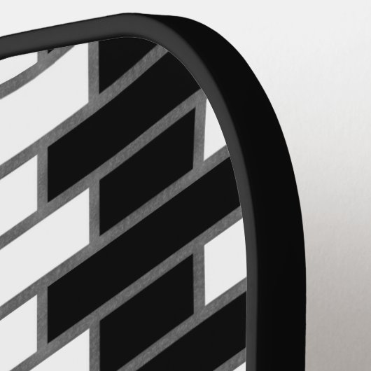 Zwart-witte siroop Tartanker gepatterd Pickleball Paddle (Links Detail)