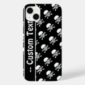 Zwart-witte Skulls met aangepaste tekst Case-Mate iPhone Case (Achterkant)