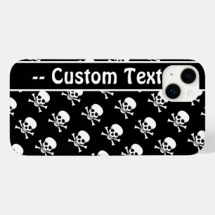 Zwart-witte Skulls met aangepaste tekst Case-Mate iPhone Case