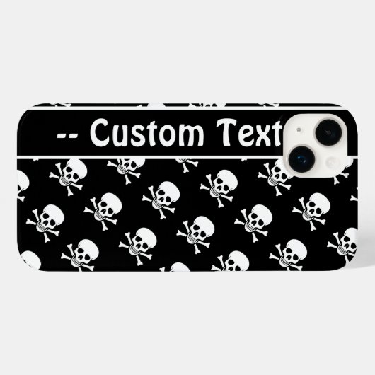 Zwart-witte Skulls met aangepaste tekst Case-Mate iPhone Case (Achterkant (horizontaal))