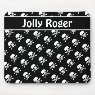 Zwart-witte Skulls Mousepad met aangepaste tekst Muismat